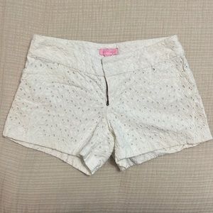 Lilly Pulitzer Ellie White Eyelet Resort Shorts Size 0